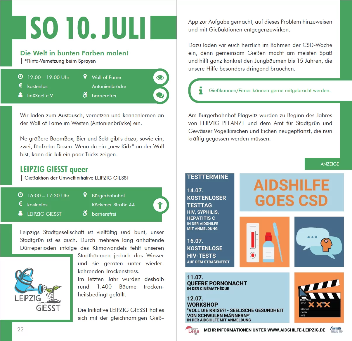 Beispiel einer halbseitigen Anzeige im Programmheft