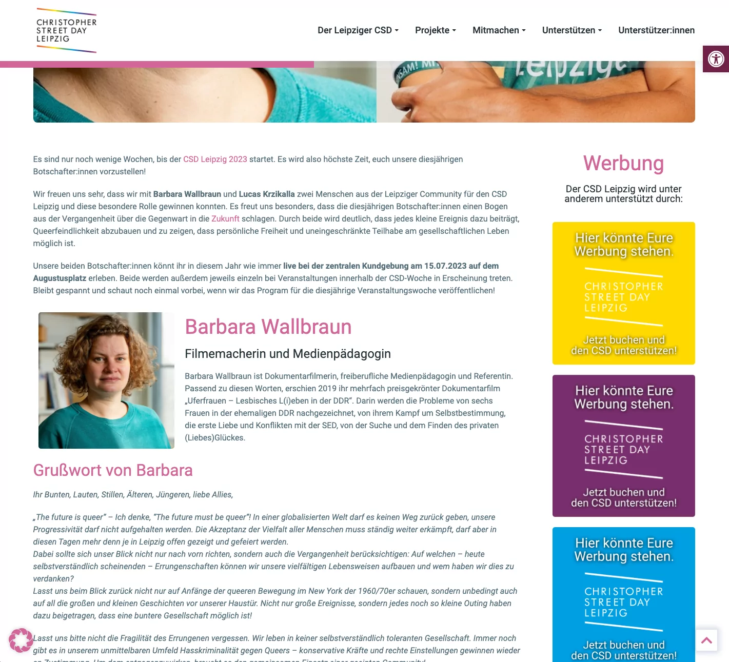 Beispiel für Kacheln in Blog-Beiträgen