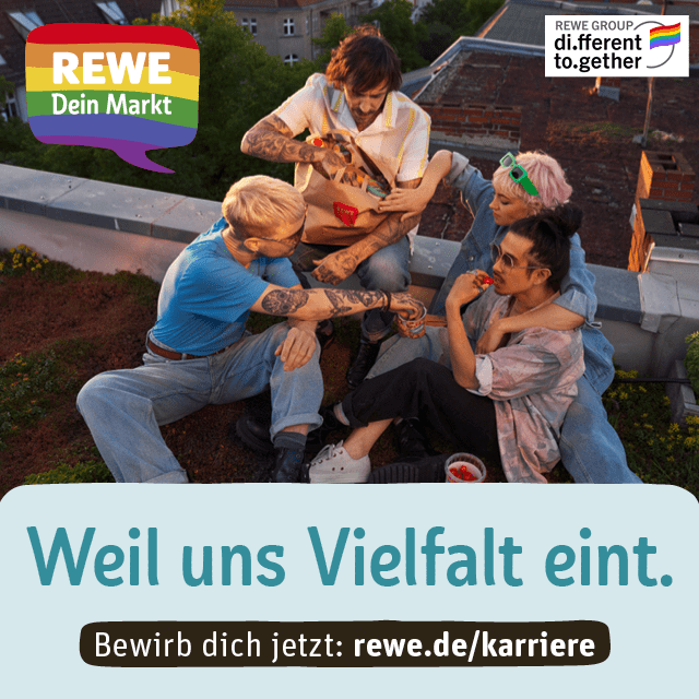 Werbeanzeige von different together (REWE Group)